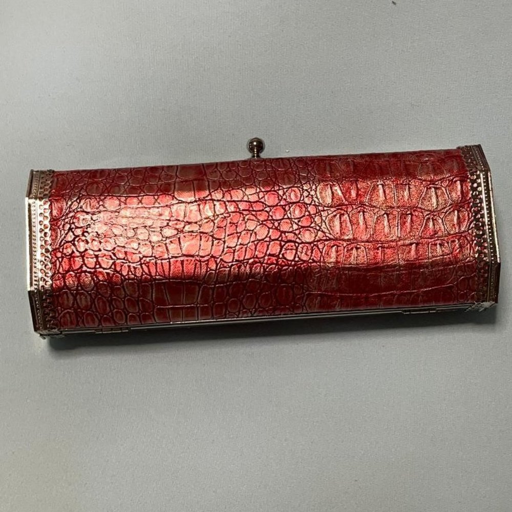 Pink Croc Retangle Hard Case Handbag